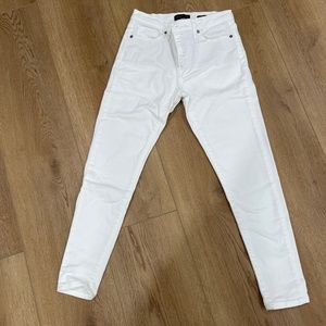 Banana Republic white mid rise skinny jeans